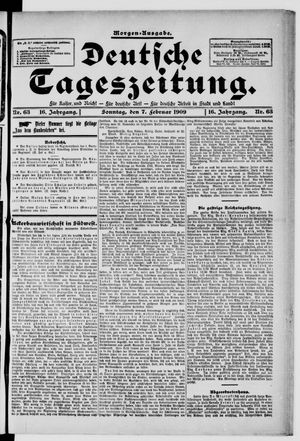 Deutsche Tageszeitung vom 07.02.1909