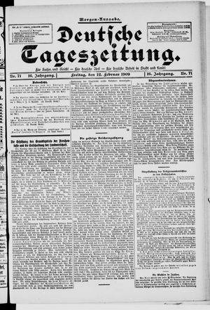 Deutsche Tageszeitung vom 12.02.1909