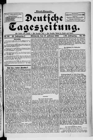 Deutsche Tageszeitung vom 17.02.1909