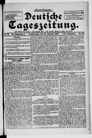 Deutsche Tageszeitung vom 18.02.1909