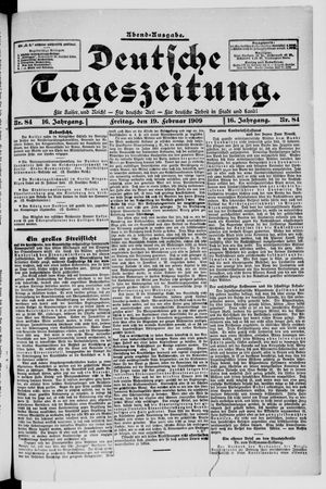 Deutsche Tageszeitung on Feb 19, 1909