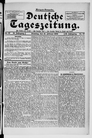 Deutsche Tageszeitung vom 21.02.1909
