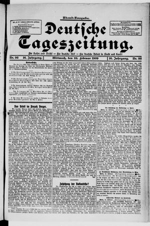 Deutsche Tageszeitung vom 24.02.1909