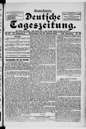 Deutsche Tageszeitung on Feb 25, 1909