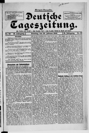 Deutsche Tageszeitung vom 28.02.1909