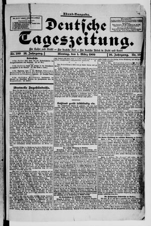 Deutsche Tageszeitung on Mar 1, 1909
