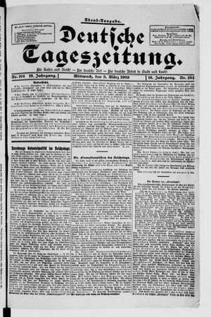Deutsche Tageszeitung vom 03.03.1909