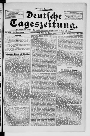 Deutsche Tageszeitung on Mar 18, 1909