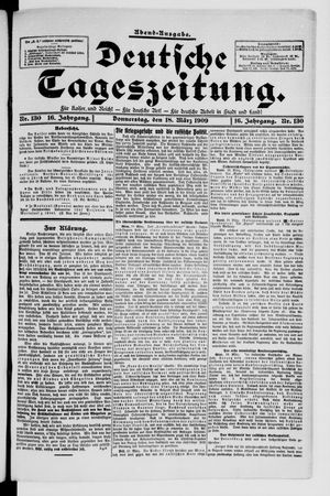 Deutsche Tageszeitung on Mar 18, 1909