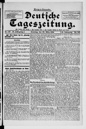 Deutsche Tageszeitung vom 28.03.1909