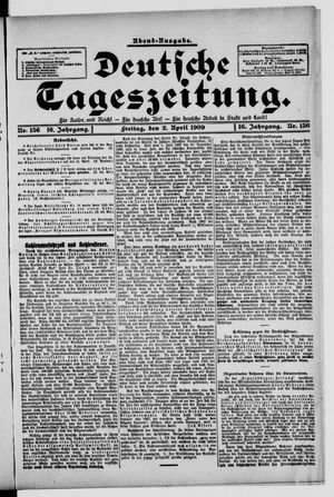 Deutsche Tageszeitung on Apr 2, 1909