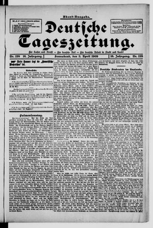 Deutsche Tageszeitung on Apr 3, 1909