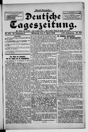 Deutsche Tageszeitung on Apr 7, 1909