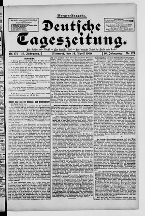 Deutsche Tageszeitung on Apr 14, 1909