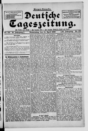 Deutsche Tageszeitung on Apr 15, 1909