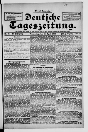 Deutsche Tageszeitung on Apr 15, 1909