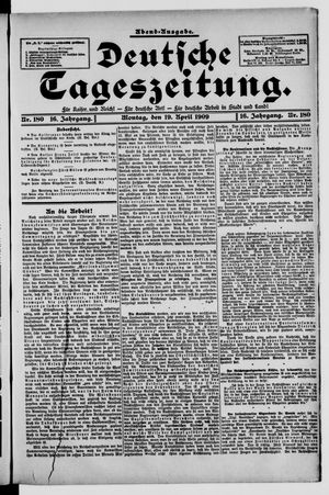 Deutsche Tageszeitung on Apr 19, 1909