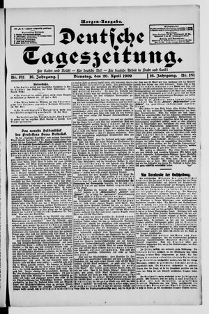Deutsche Tageszeitung vom 20.04.1909