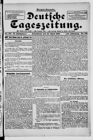 Deutsche Tageszeitung on Apr 24, 1909