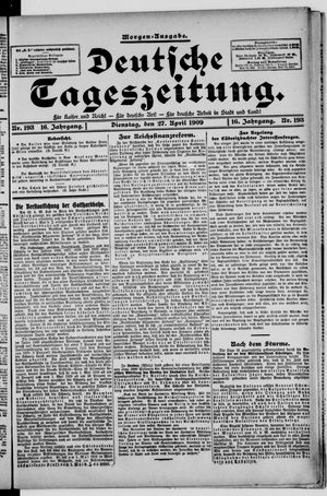 Deutsche Tageszeitung vom 27.04.1909