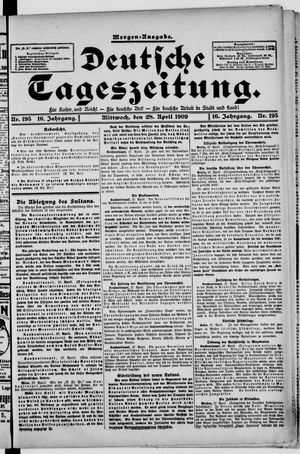 Deutsche Tageszeitung vom 28.04.1909