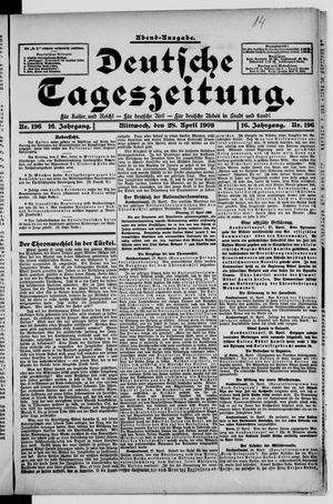 Deutsche Tageszeitung vom 28.04.1909