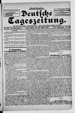 Deutsche Tageszeitung on Apr 29, 1909