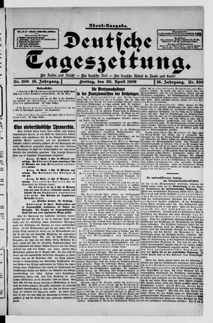 Deutsche Tageszeitung vom 30.04.1909