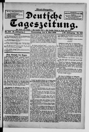 Deutsche Tageszeitung on May 6, 1909