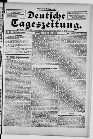 Deutsche Tageszeitung vom 07.05.1909