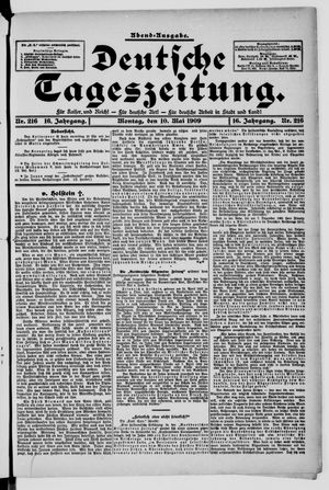 Deutsche Tageszeitung on May 10, 1909