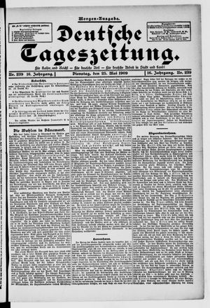 Deutsche Tageszeitung vom 25.05.1909