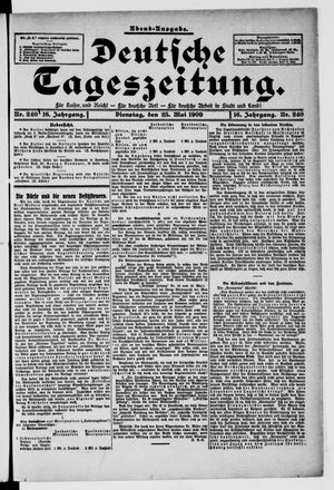 Deutsche Tageszeitung vom 25.05.1909