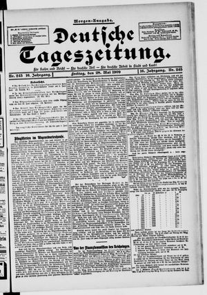 Deutsche Tageszeitung vom 28.05.1909