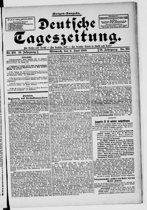 Deutsche Tageszeitung on Jun 2, 1909
