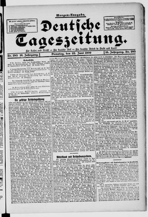 Deutsche Tageszeitung on Jun 22, 1909