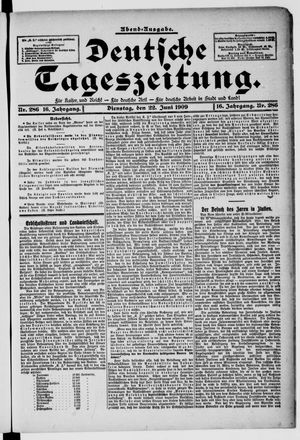 Deutsche Tageszeitung on Jun 22, 1909