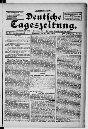 Deutsche Tageszeitung on Jul 6, 1909
