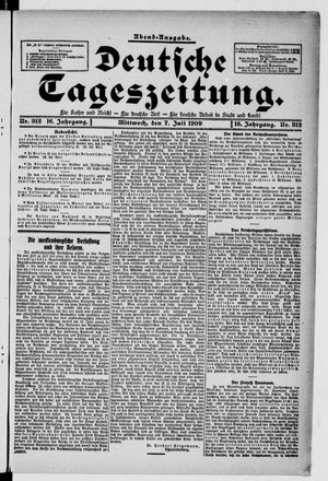 Deutsche Tageszeitung on Jul 7, 1909