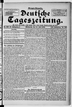 Deutsche Tageszeitung vom 14.07.1909