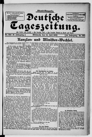 Deutsche Tageszeitung vom 14.07.1909