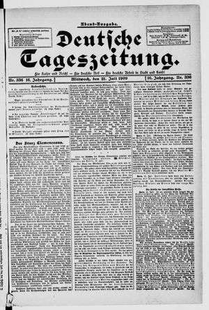 Deutsche Tageszeitung vom 21.07.1909