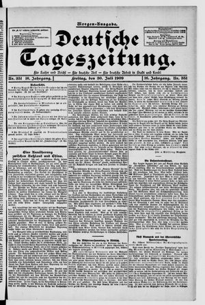 Deutsche Tageszeitung vom 30.07.1909