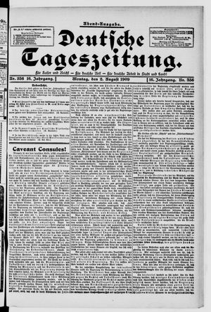 Deutsche Tageszeitung on Aug 2, 1909