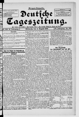 Deutsche Tageszeitung on Aug 4, 1909