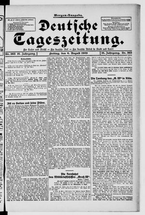Deutsche Tageszeitung vom 06.08.1909