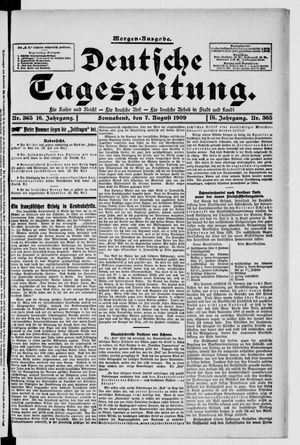 Deutsche Tageszeitung on Aug 7, 1909