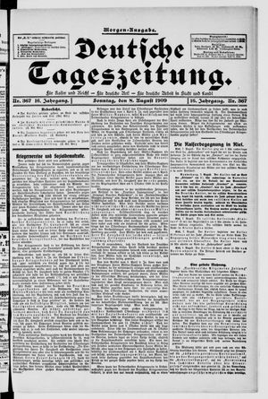 Deutsche Tageszeitung on Aug 8, 1909