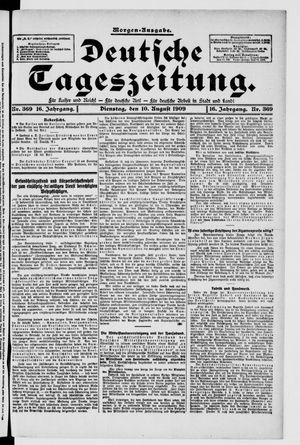 Deutsche Tageszeitung on Aug 10, 1909