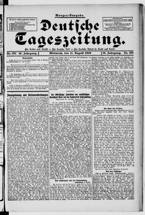 Deutsche Tageszeitung on Aug 11, 1909